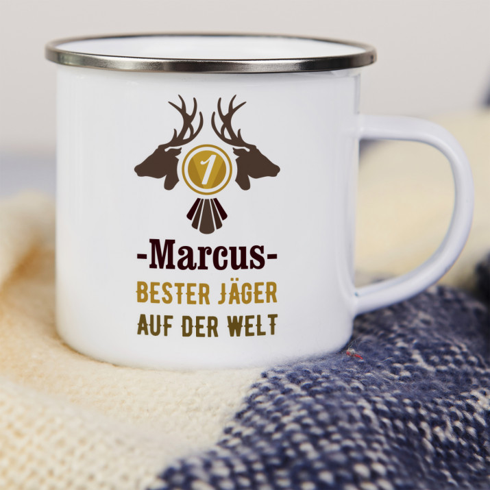 Bester Jäger - emaillierter Becher