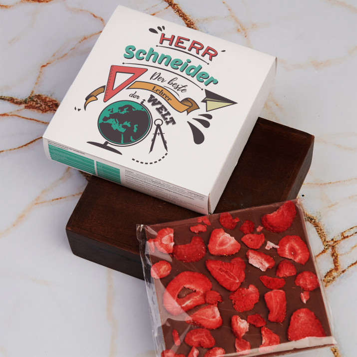 Bester Lehrer - Schokolade mit Erdbeeren