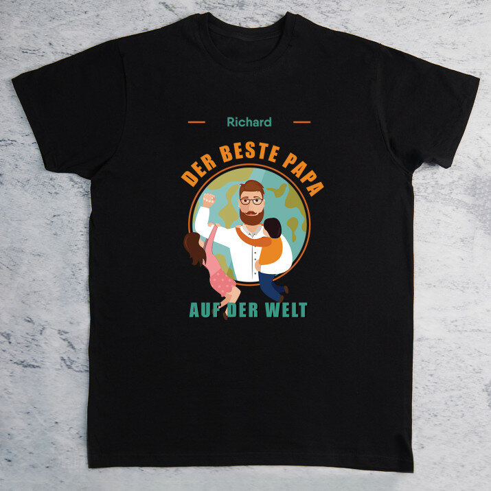 Bester Papa auf der Welt - Schwarzes T-Shirt für Herren