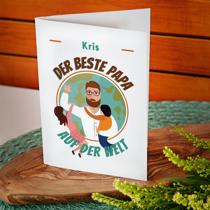 Bester Papa der Welt - Glückswunschkarte