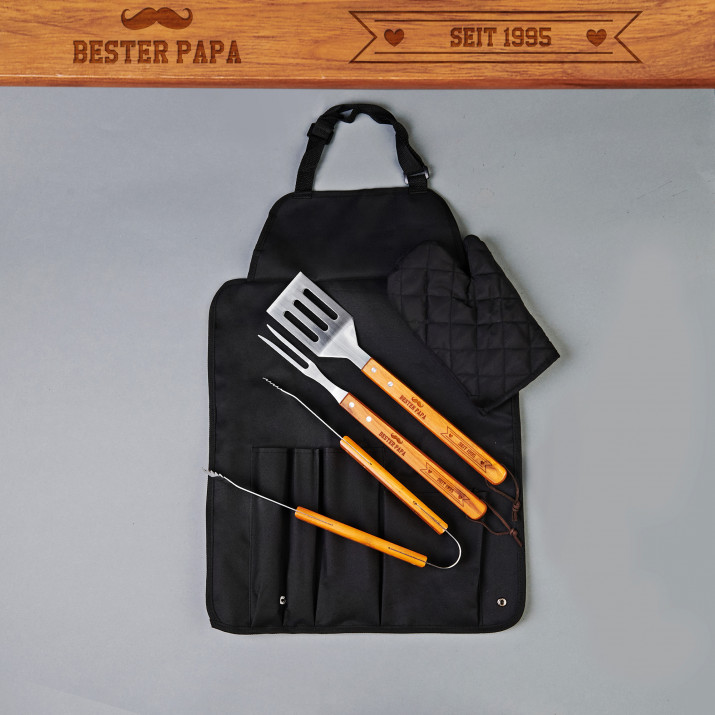 Bester papa - Grillbesteck mit Grillschürze