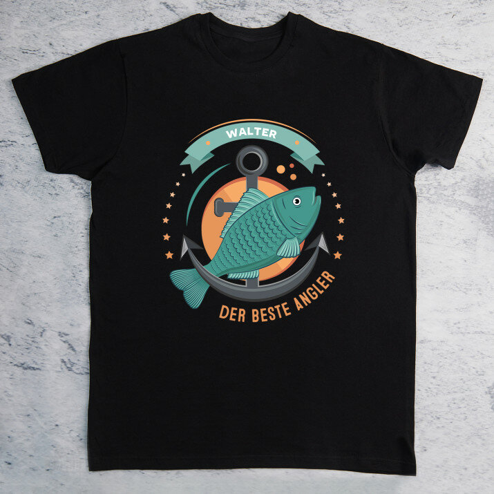 Bester Angler - Schwarzes T-Shirt für Herren