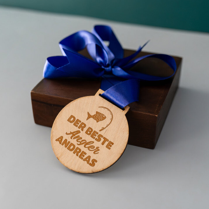 Bester angler - Holzmedaille