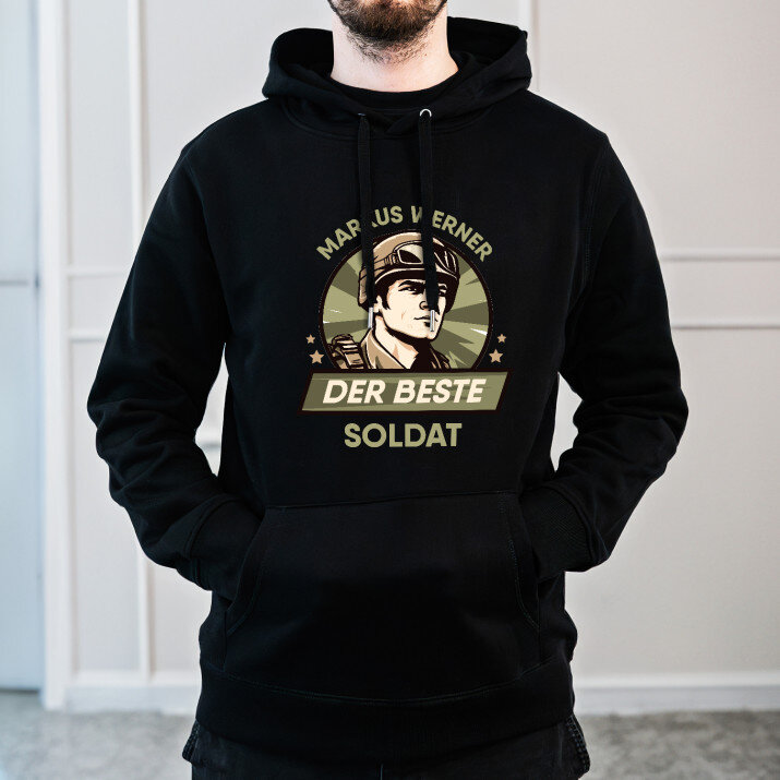 Bester soldat - Schwarzer Kapuzenpullover für Herren