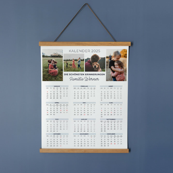 die schönsten Erinnerungen - Poster-Kalender mit Holzleisten
