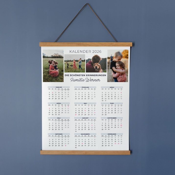die schönsten Erinnerungen - Poster-Kalender mit Holzleisten