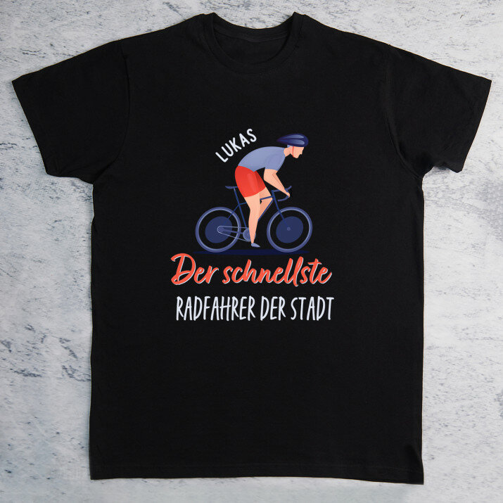 Der schnellste Radfahrer - Schwarzes T-Shirt für Herren