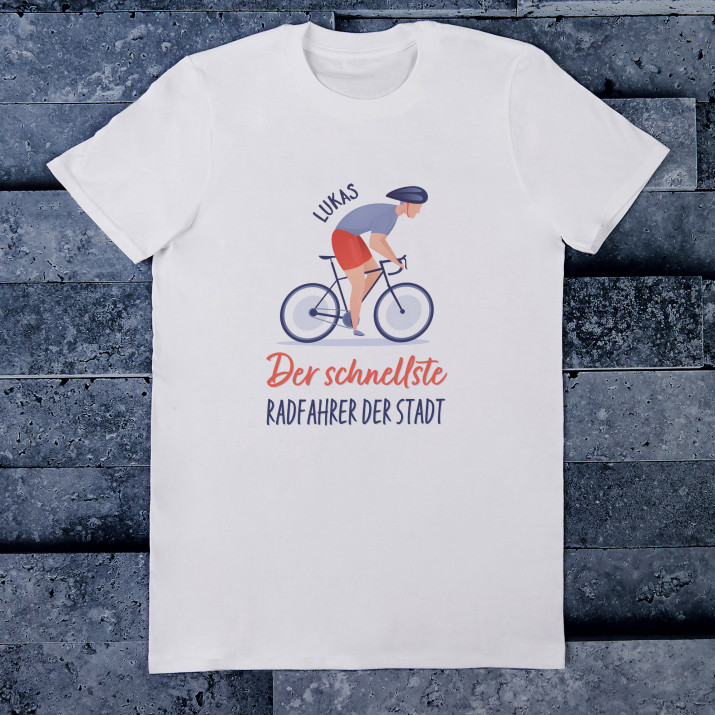 Der schnellste Radfahrer der Stadt - T-Shirt mit Aufdruck für Herren