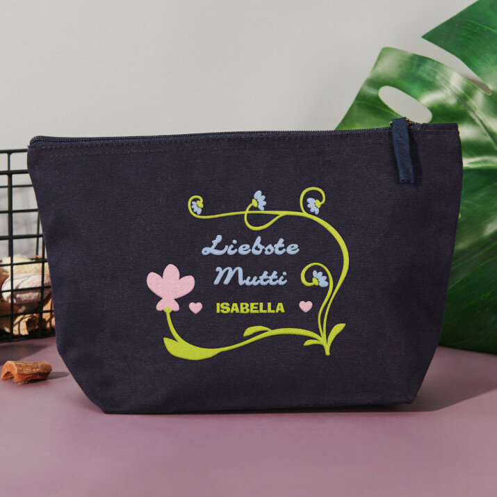Liebste Mutti - Dunkelblaue Kosmetiktasche