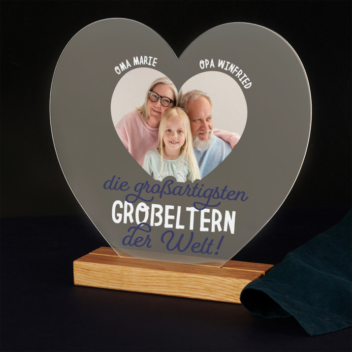 Großartigste großeltern - Druck auf Acrylglas Herz