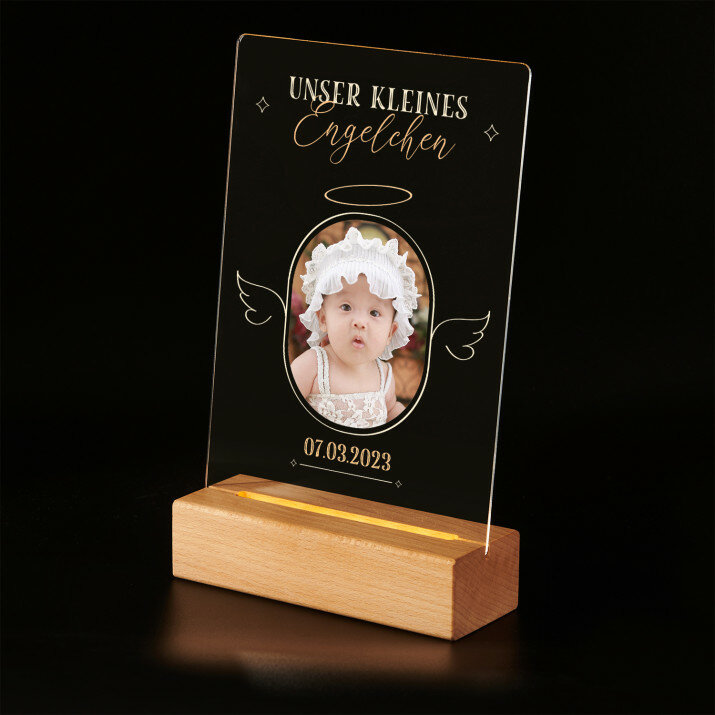 unser kleines engelchen - Druck auf Acrylglas mit LED Beleuchtung