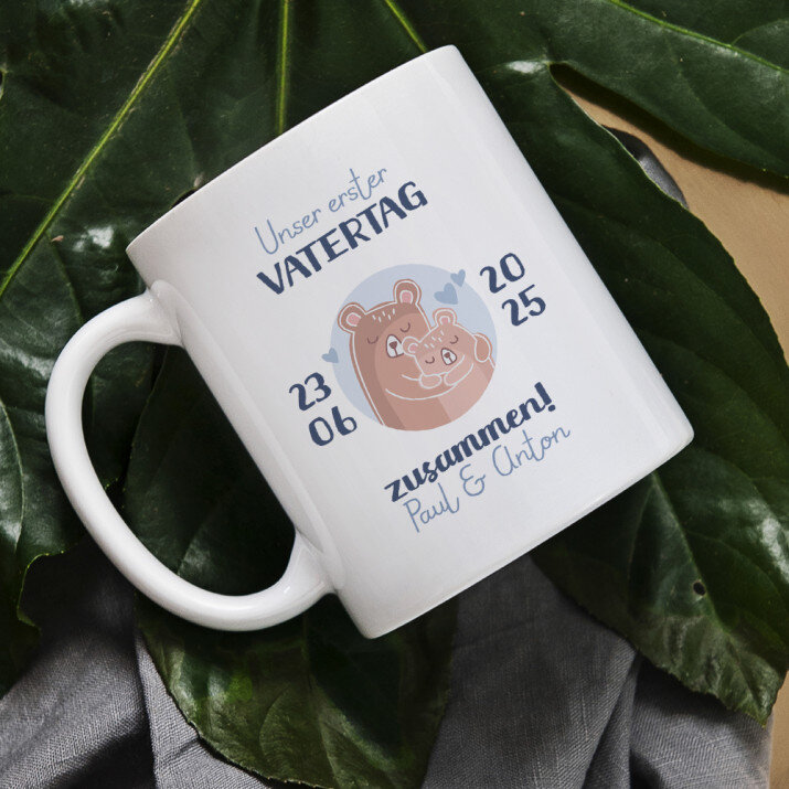 Unser erster gemeinsamer Vatertag - Personalisierte Tasse