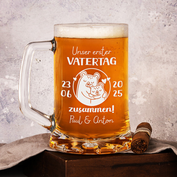 Unser erster gemeinsamer Vatertag - Personalisierter Bierkrug