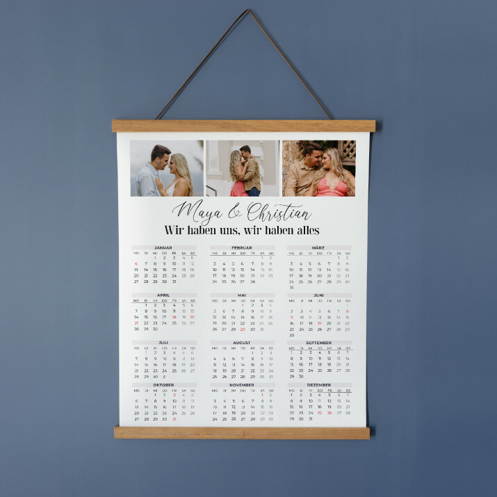 Unsere Momente - Poster-Kalender mit Holzleisten