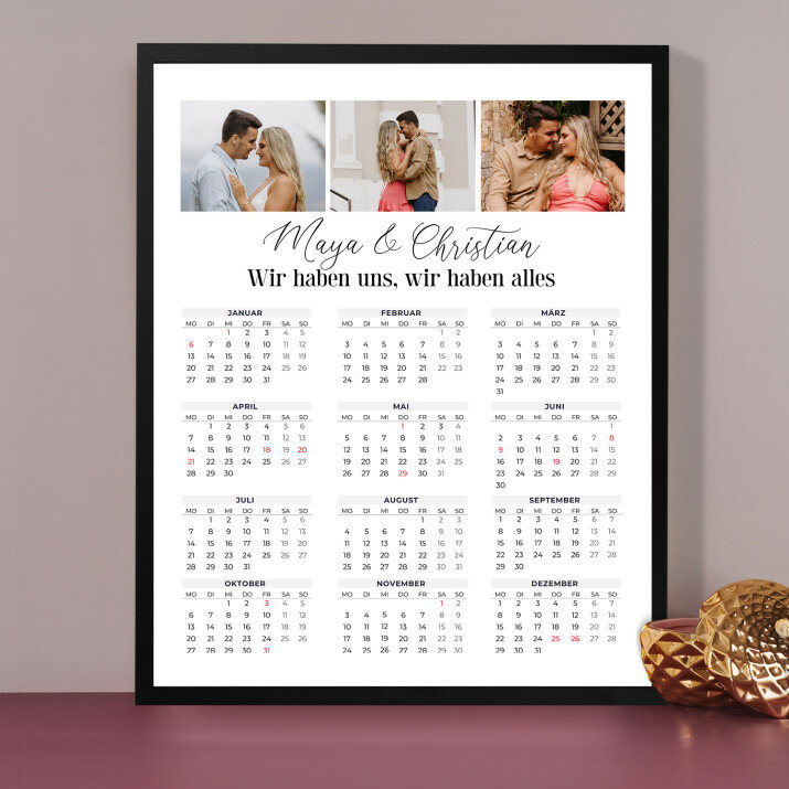 Unsere Momente - Kalender im Rahmen