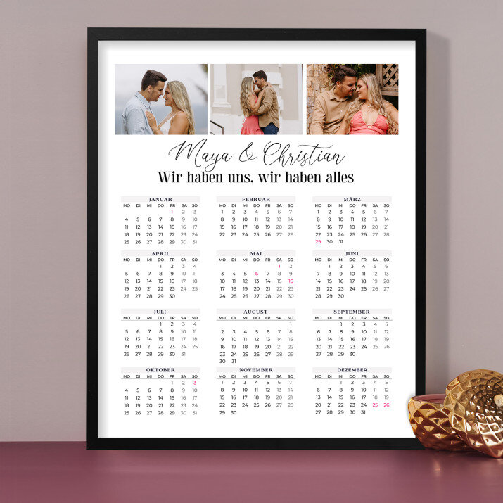 Unsere Momente - Kalender im Rahmen