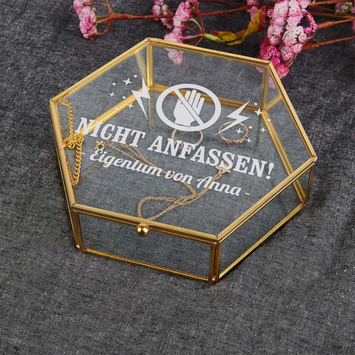 Nicht anfassen - Glas Schmuckkasten
