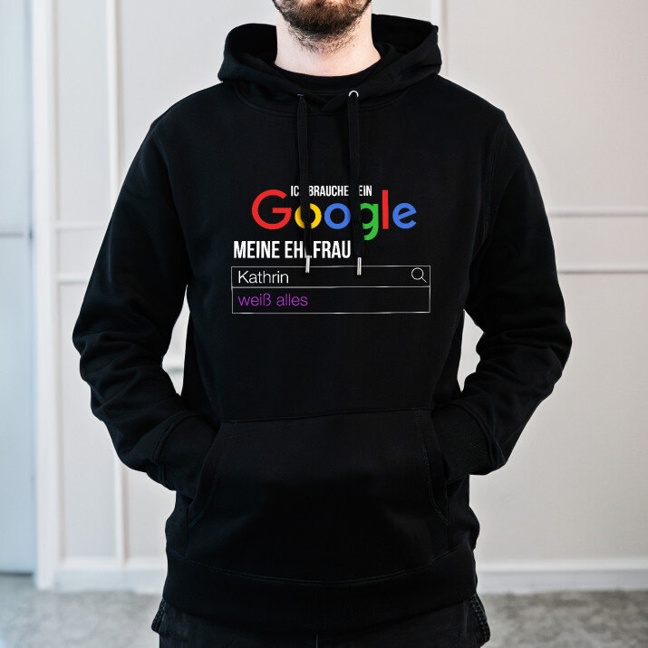 Ich brauche kein google - Schwarzer Kapuzenpullover für Herren