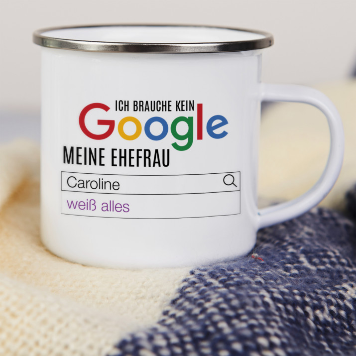 Ich brauche kein Google - emaillierter Becher