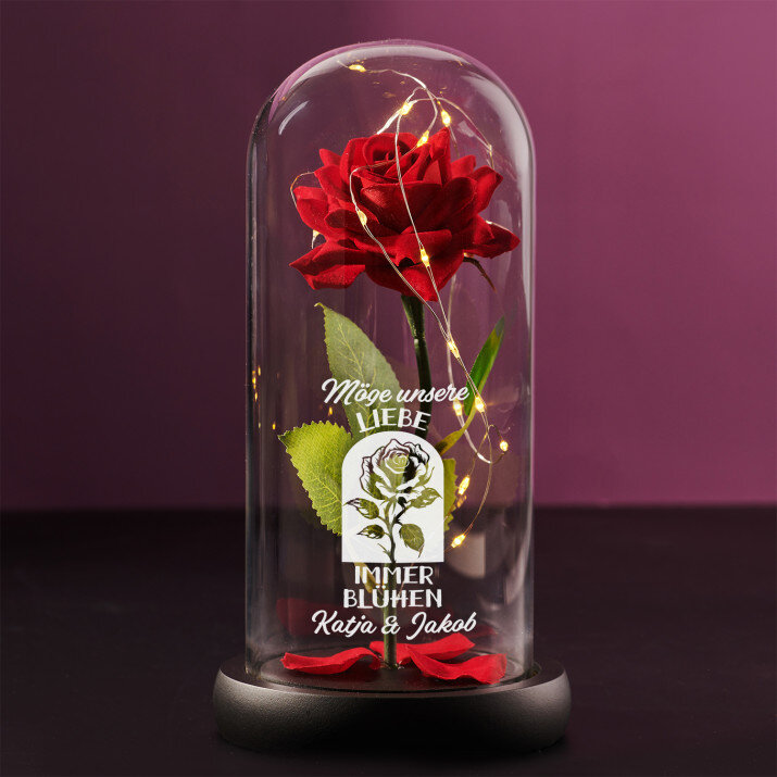 Möge unsere Liebe - Ewige Rose Im Glas