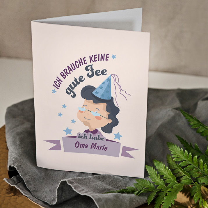 ich brauche keine gute Fee - Glückwunschkarte