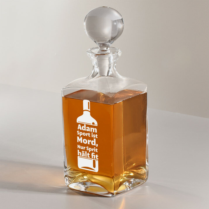 Sport ist Mord - Whiskykaraffe mit Gravur