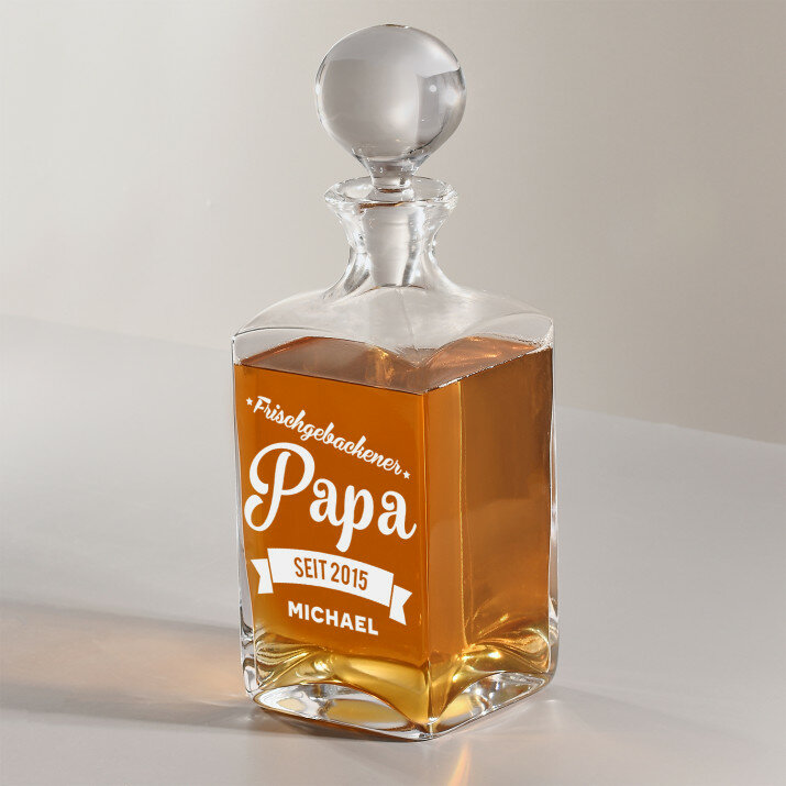 Frischgebackener Papa - Whiskykaraffe mit Gravur