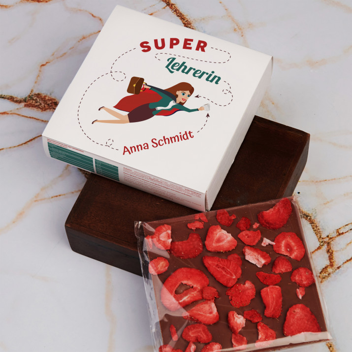 Superlehrerin - Schokolade mit Erdbeeren