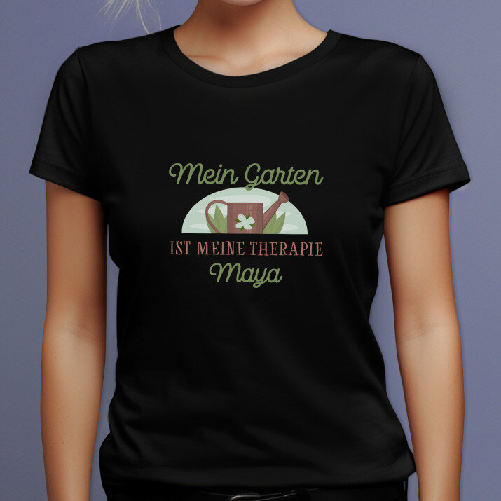 Garten ist meine therapie - Schwarzes T-Shirt für Damen