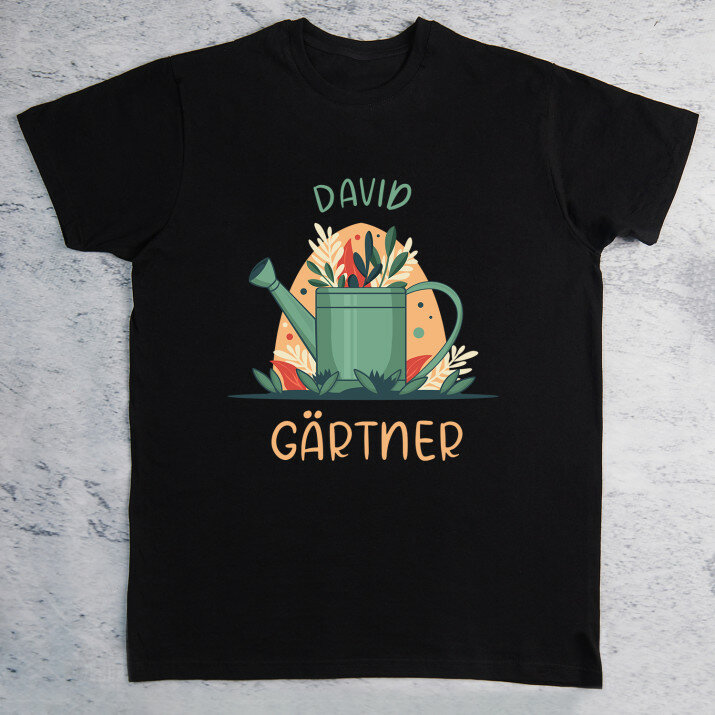 Gärtner - Schwarzes T-Shirt für Herren