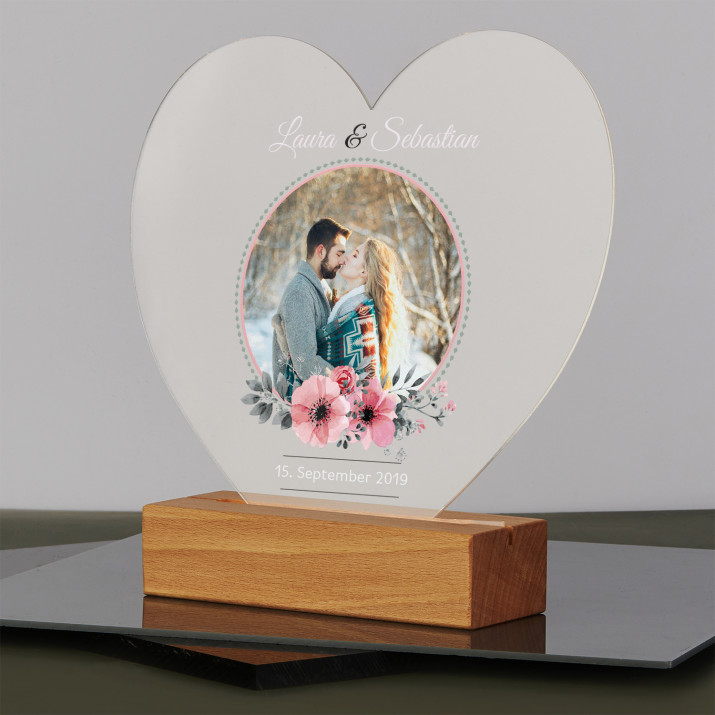 Sie und er - Druck auf Acrylglas Herz led