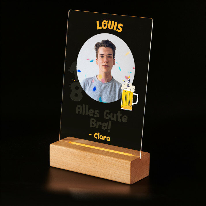 Alles Gute Bro - Druck auf Acrylglas mit LED Beleuchtung