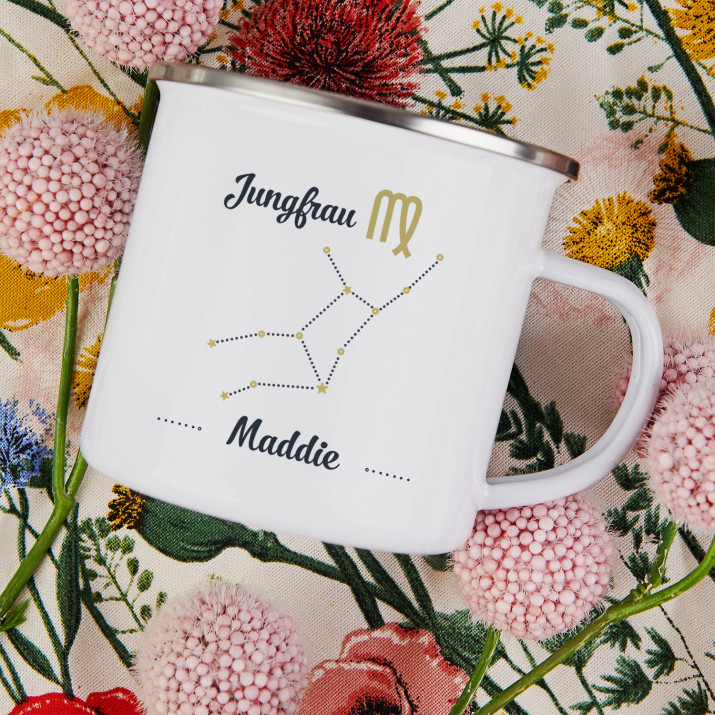 Jungfrau - emaillierter Becher