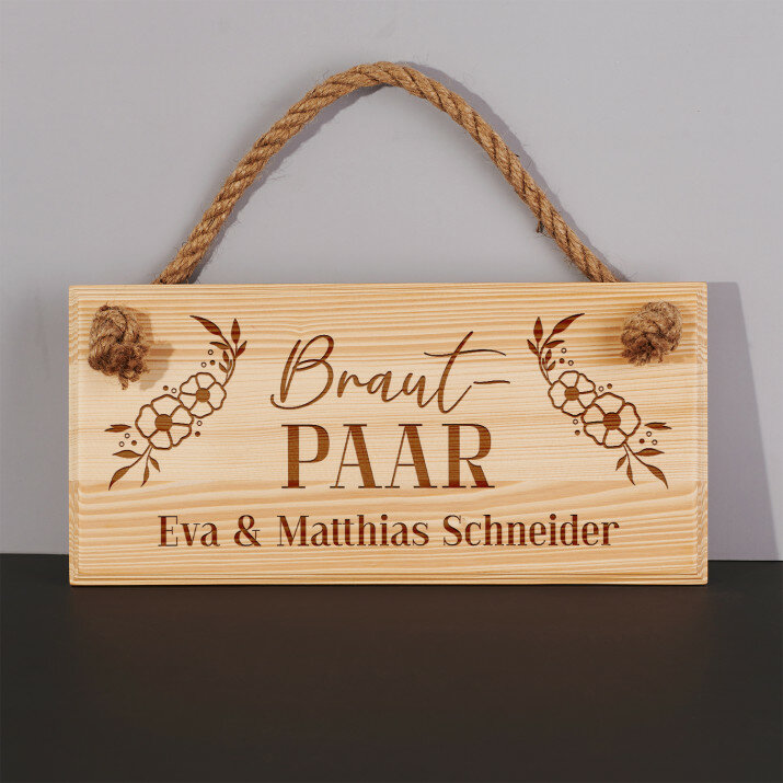 Brautpaar - Holzschild