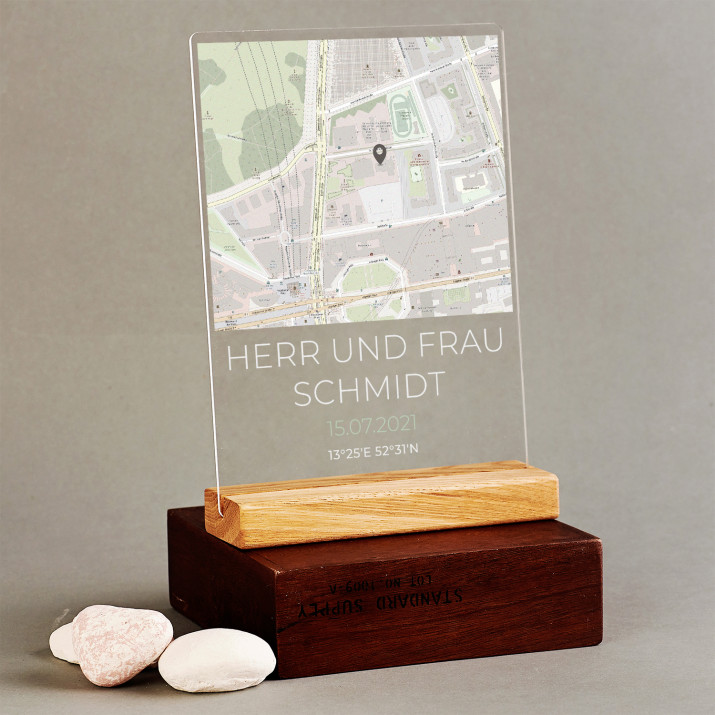 Herr und Frau - Dein Standort - Druck auf Acrylglas