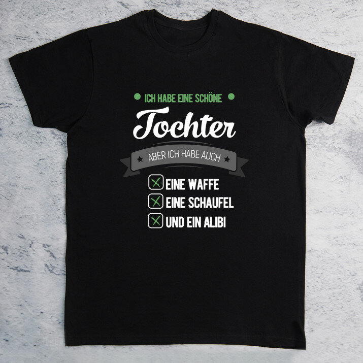 schöne Tochter - Schwarzes T-Shirt für Herren