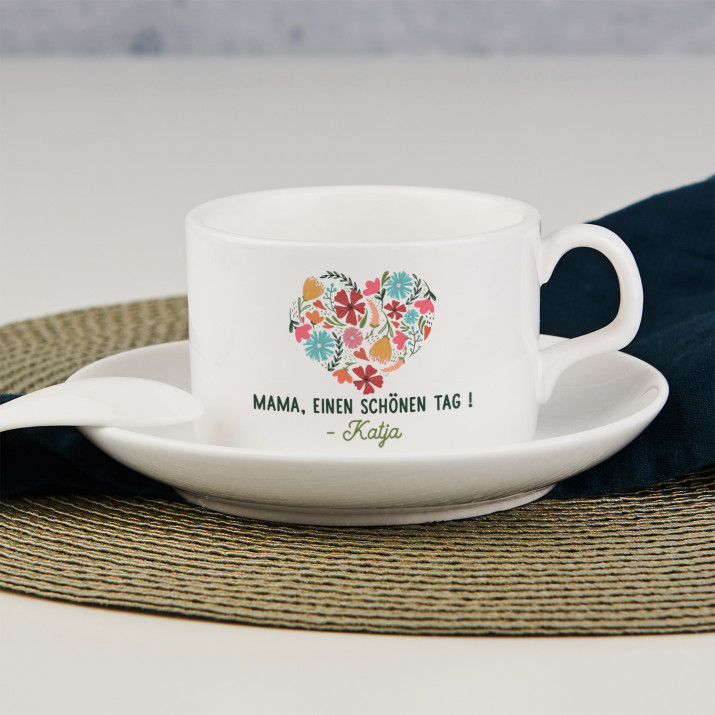 Einen schönen Tag - Tasse mit Untertasse