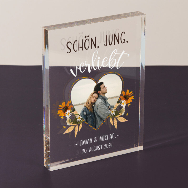 Schön, jung, verliebt - Acrylblock