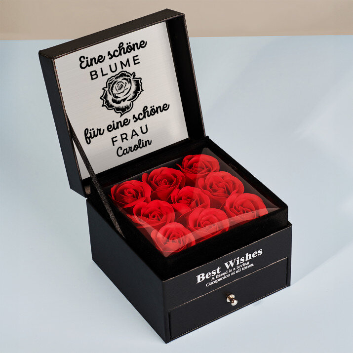Schöne Blume - Schmuckkästchen mit ewigen Rosen
