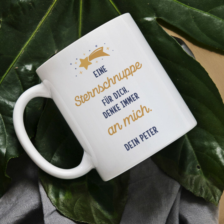 Sternschnuppe für dich - personalisierte Tasse