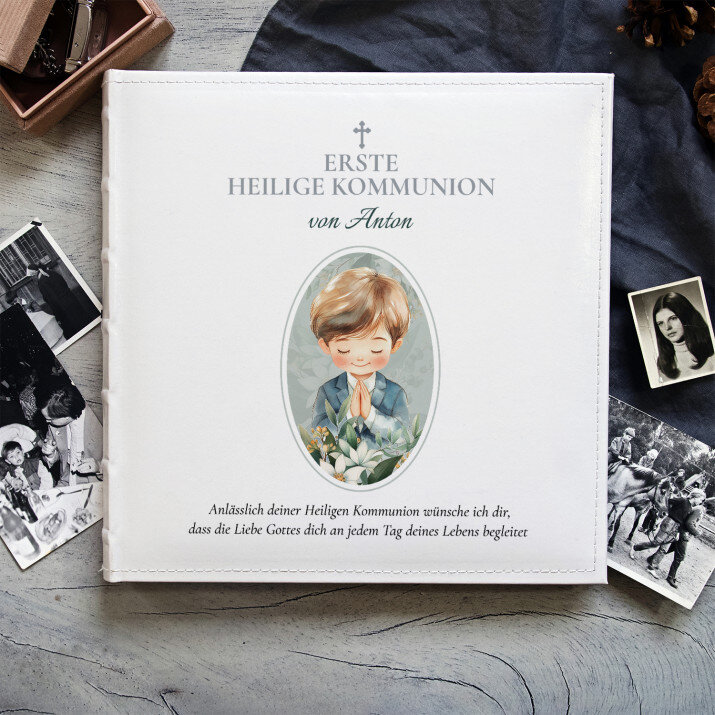 Erste Heilige Kommunion Gottes Liebe Junge - Personalisiertes Fotoalbum
