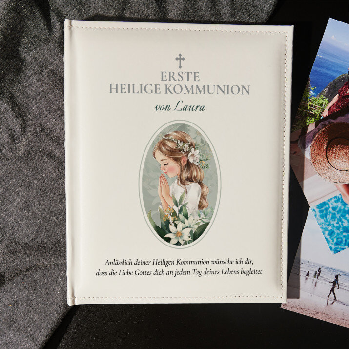 Erste Heilige Kommunion Göttliche Liebe Mädchen - Personalisiertes Fotoalbum
