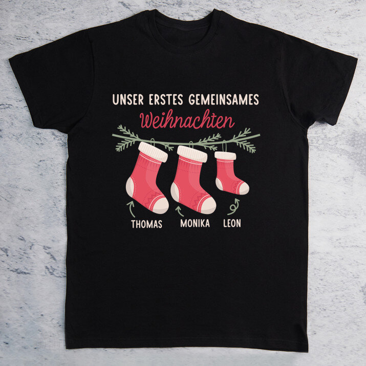 Unser erstes gemeinsames Weihnachten - Schwarzes T-Shirt für Herren