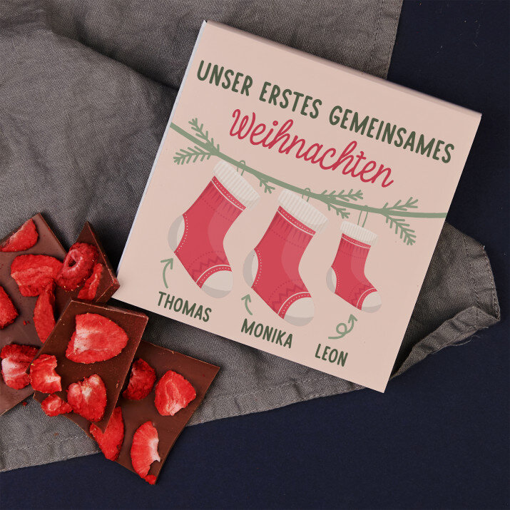 Unser erstes gemeinsames Weihnachten - Schokolade mit Erdbeeren