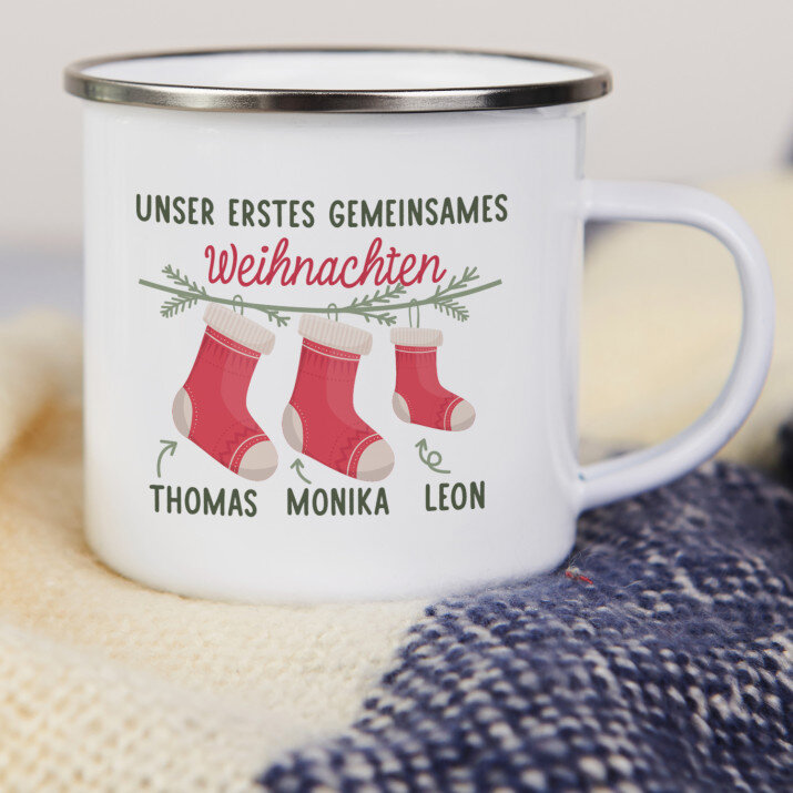 Unser erstes gemeinsames Weihnachten - Emaillierte Tassen