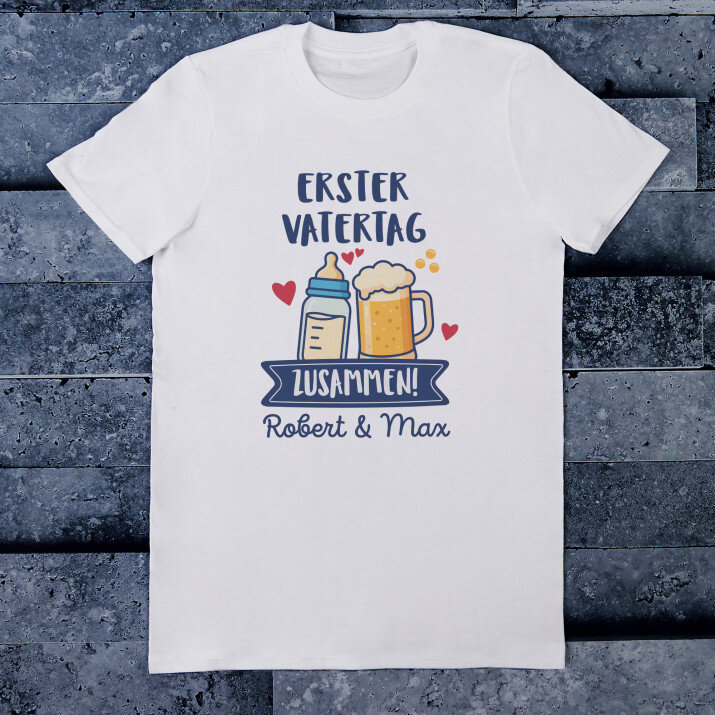 Erster gemeinsamer Vatertag - T-Shirt mit Aufdruck für Herren