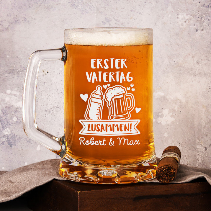 Erster gemeinsamer Vatertag - Personalisierter Bierkrug
