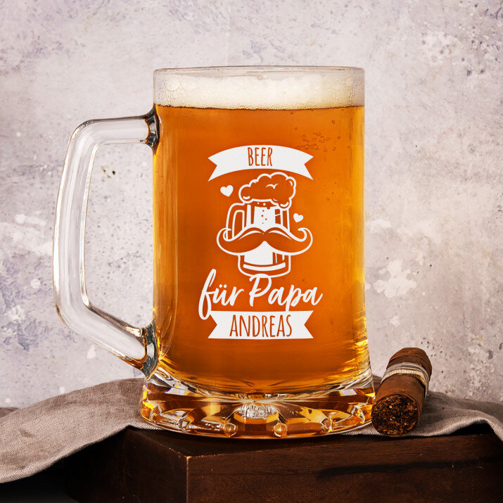 Beer für Papa - Personalisierter Bierkrug