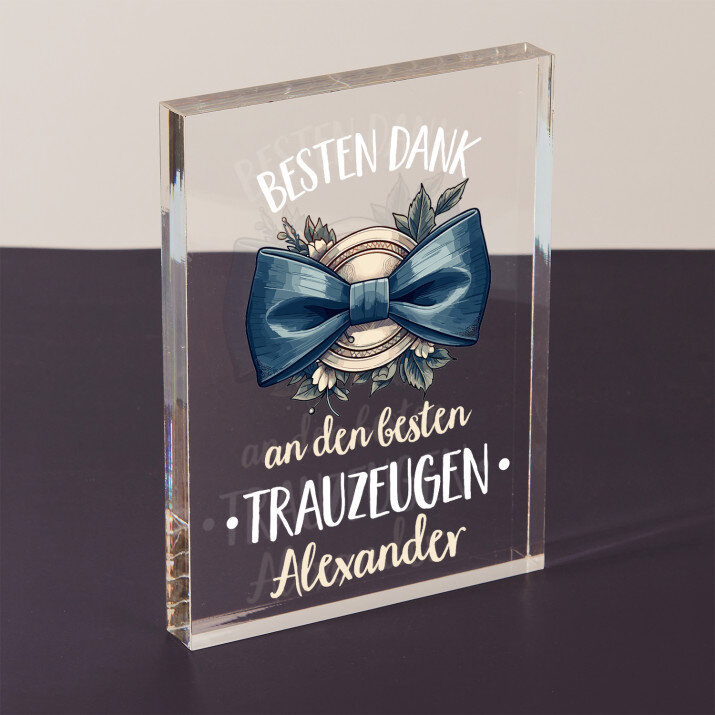 Besten Dank an den besten Trauzeugen - Acrylblock