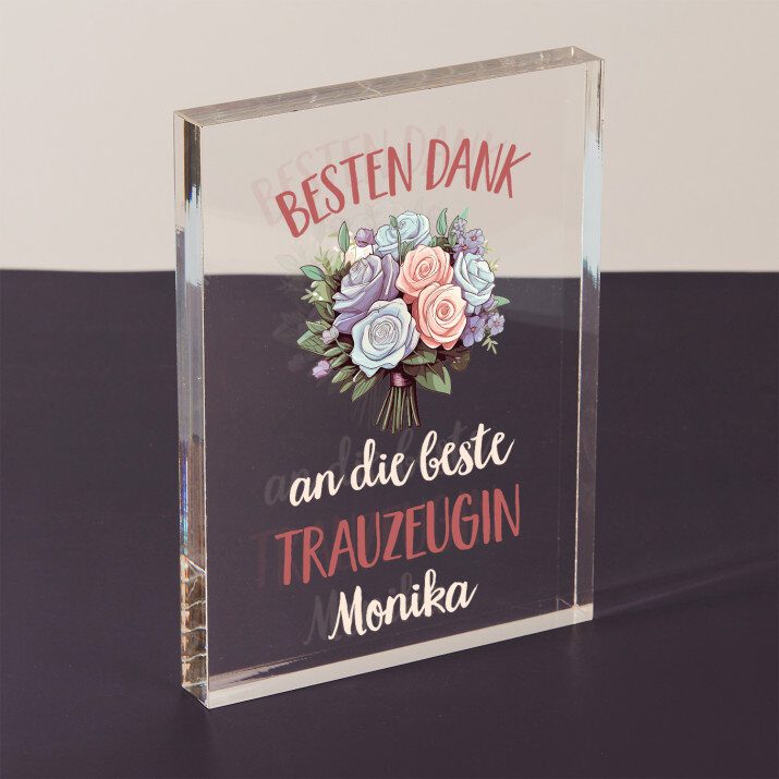 Besten Dank an die beste Trauzeugin - Acrylblock